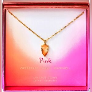 "A New Day" 14K Orange Ombre Topaz Glass Pendant Necklace